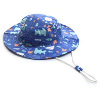 キッズ 帽子 バケットハット 男の子 女の子 アドベンチャーハット あご紐付き UV対策 日焼け防止 ネコポス