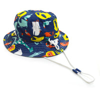 キッズ 帽子 バケットハット 男の子 女の子 アドベンチャーハット あご紐付き UV対策 日焼け防止 ネコポス