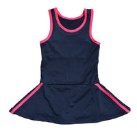 キッズ スクール水着 女の子 ワンピース ライン付き 水着 耐塩素加工 無地 裏地付き 子ども 小学生 中学生 パット付き ネコポス