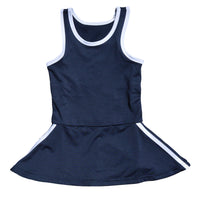 キッズ スクール水着 女の子 ワンピース ライン付き 水着 耐塩素加工 無地 裏地付き 子ども 小学生 中学生 パット付き ネコポス