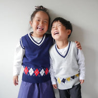 キッズ Vネックニットベスト アーガイル ネコポス