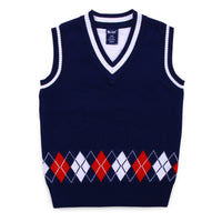 キッズ Vネックニットベスト アーガイル ネコポス