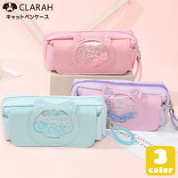 ペンケース 筆箱 ねこ 猫 パステル 筆記用具 ネコポス