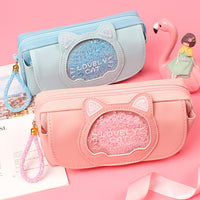 ペンケース 筆箱 ねこ 猫 パステル 筆記用具 ネコポス