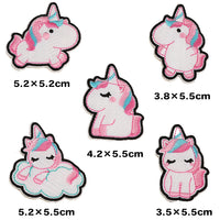 ワッペン 5枚セット アイロン ユニコーン 入園準備 入学準備 新入学 新入園 ネコポス