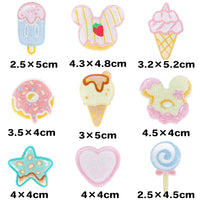 ワッペン 9枚セット アイロン スイーツ ドーナツ アイス 入園準備 入学準備 新入学 ネコポス