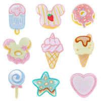 ワッペン 9枚セット アイロン スイーツ ドーナツ アイス 入園準備 入学準備 新入学 ネコポス