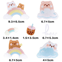 ワッペン 7枚セット アイロン レインボー ゆめかわ くま 入園準備 入学準備 新入学 ネコポス