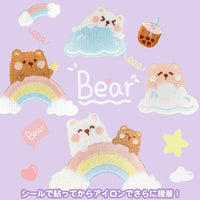 ワッペン 7枚セット アイロン レインボー ゆめかわ くま 入園準備 入学準備 新入学 ネコポス