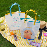 キッズ プールバッグ 大容量 ビニールバッグ ビーチバッグ 夏 ネコポス