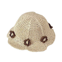 麦わら帽子 フラワー キッズ ストローハット お花 子ども 女の子 UV対策 紫外線対策 ネコポス