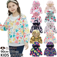 ウインドブレーカー キッズ 長袖 女の子 羽織り 花柄 軽量 ネコポス