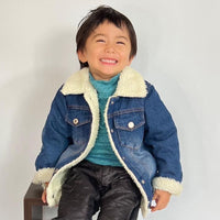 キッズ デニムジャケット ボア