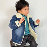 キッズ デニムジャケット ボア