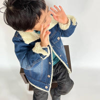 キッズ デニムジャケット ボア
