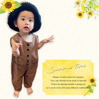 キッズ オーバーオール サロペット ベージュ ブラウン ネコポス