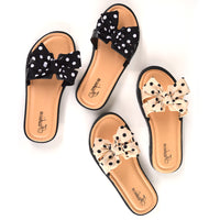 キッズ サンダル 女の子 ドット 水玉 リボン りぼん コンフォート ミュール ガールズ ネコポス