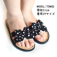 キッズ サンダル 女の子 ドット 水玉 リボン りぼん コンフォート ミュール ガールズ ネコポス
