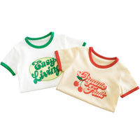 キッズ Tシャツ 4カラー 半袖 女の子 ピンク オレンジ グリーン ホワイト ネコポス