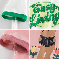 キッズ Tシャツ 4カラー 半袖 女の子 ピンク オレンジ グリーン ホワイト ネコポス