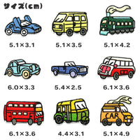 ワッペン 9枚セット バス 車 アイロン ネコポス