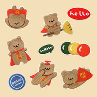 ワッペン 9枚セット アイロン くま クマ ネコポス