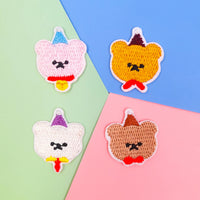 ワッペン 16枚セット アイロン 猫 犬 ねこ くま うさぎ ネコポス