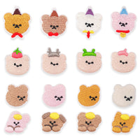 ワッペン 16枚セット アイロン 猫 犬 ねこ くま うさぎ ネコポス