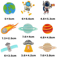 ワッペン 17枚セット アイロン 宇宙 スペース 入園準備 入学準備 新入学 ネコポス