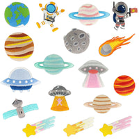 ワッペン 17枚セット アイロン 宇宙 スペース 入園準備 入学準備 新入学 ネコポス