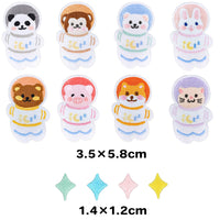 ワッペン 12枚セット アイロン 動物 宇宙飛行士 入園準備 入学準備 新入学 新入園 ネコポス