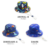 キッズ 帽子 バケットハット 男の子 女の子 アドベンチャーハット あご紐付き UV対策 日焼け防止 ネコポス