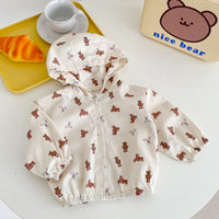 ウインドブレーカー ベビー キッズ クマ くま 総柄 ネコポス