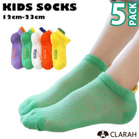 キッズ 靴下 5足セット メッシュ スポーティ くるぶし ソックス くつ下 夏用 ネコポス