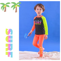 キッズ 水着 ラッシュガード ネオンカラー 長袖 長ズボン ネコポス