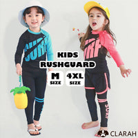キッズ 水着 ラッシュガード 3点セット ネオンカラー 長袖 長ズボン ショートパンツ ネコポス