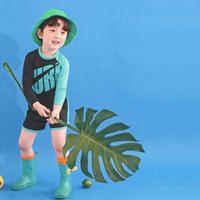 キッズ 水着 ラッシュガード 3点セット ネオンカラー 長袖 長ズボン ショートパンツ ネコポス