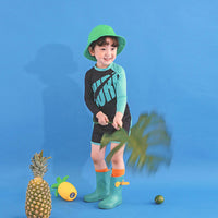 キッズ 水着 ラッシュガード 3点セット ネオンカラー 長袖 長ズボン ショートパンツ ネコポス