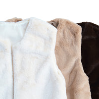 【在庫処分】ファーベスト 女の子 フェイクファー キッズ ベスト アウター 韓国 子供服 ネコポス