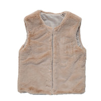【在庫処分】ファーベスト 女の子 フェイクファー キッズ ベスト アウター 韓国 子供服 ネコポス