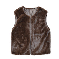 【在庫処分】ファーベスト 女の子 フェイクファー キッズ ベスト アウター 韓国 子供服 ネコポス