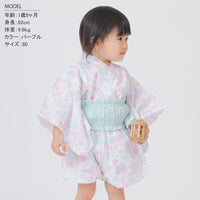 甚平 キッズ ベビー 帯付き 半袖 上下セットネコポス