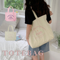 レディーストートバッグ キャンバスバッグ ロゴバッグ 大容量 内ポケット付 ネコポス