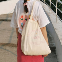 レディーストートバッグ キャンバスバッグ ロゴバッグ 大容量 内ポケット付 ネコポス
