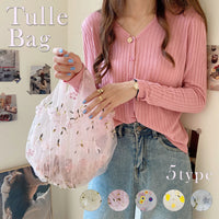 チュールバッグ レディースバッグ シースルー フラワー 刺繍 チュール エコバッグ ネコポス