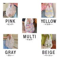 チュールバッグ レディースバッグ シースルー フラワー 刺繍 チュール エコバッグ ネコポス