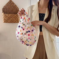 チュールバッグ レディースバッグ シースルー フラワー 刺繍 チュール エコバッグ ネコポス