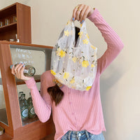 チュールバッグ レディースバッグ シースルー フラワー 刺繍 チュール エコバッグ ネコポス