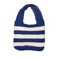 レディースバッグ メッシュクロシェ トート サマーバッグ ボーダーうちわサイズ オタ活 ネコポス