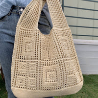 レディースバッグ メッシュ クロシェ トート 肩掛けうちわサイズ オタ活 ネコポス